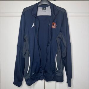 Seattle Supersonics Hersey Hawkins Jacket Men M Navy Air Jordan Basketball Sport